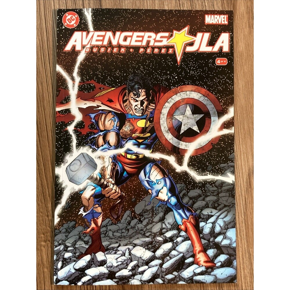 DC Marvel Comics Avengers JLA No. 4 George Perez Superman Captain America 2003